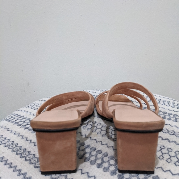 Yuul Yie Square Toed Suede Sandal Heels in Nude - Picture 5 of 10